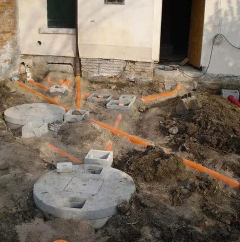 realizzazione fognature abitazione mira